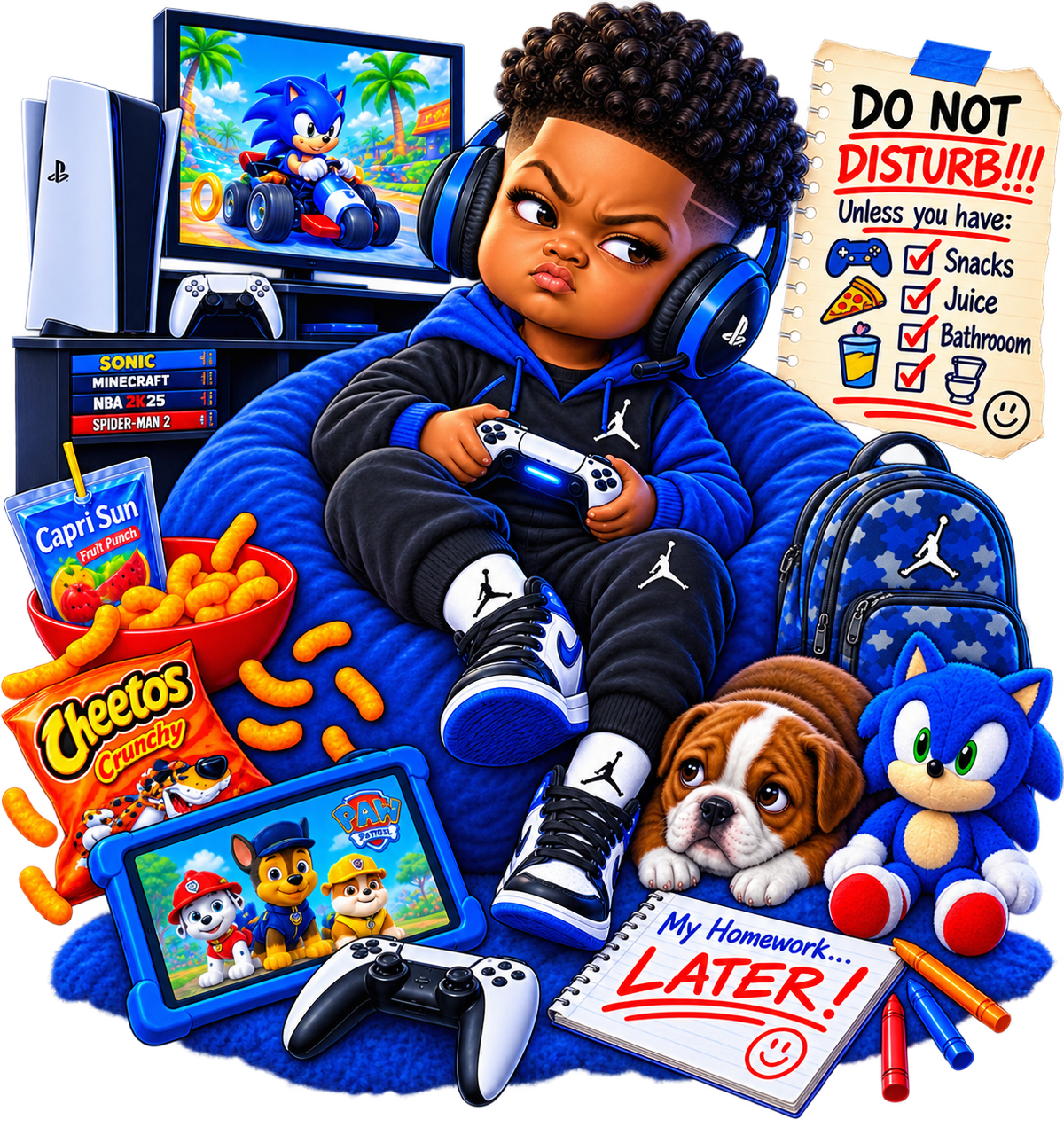 Game Now, Homework Later | Tiny Attitude 001