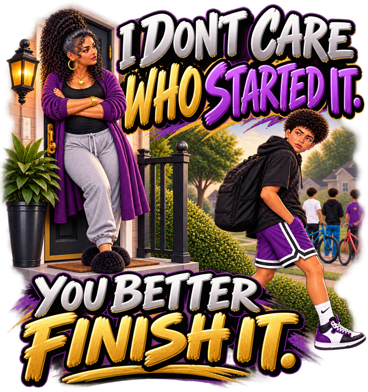 I Don’t Care Who Started It T-Shirt | AMC Mama Don’t Play